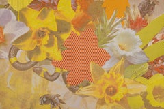 Jacquard woven tapestry, flowers, textile art, Eye of Narcissus, Tjitske Storm