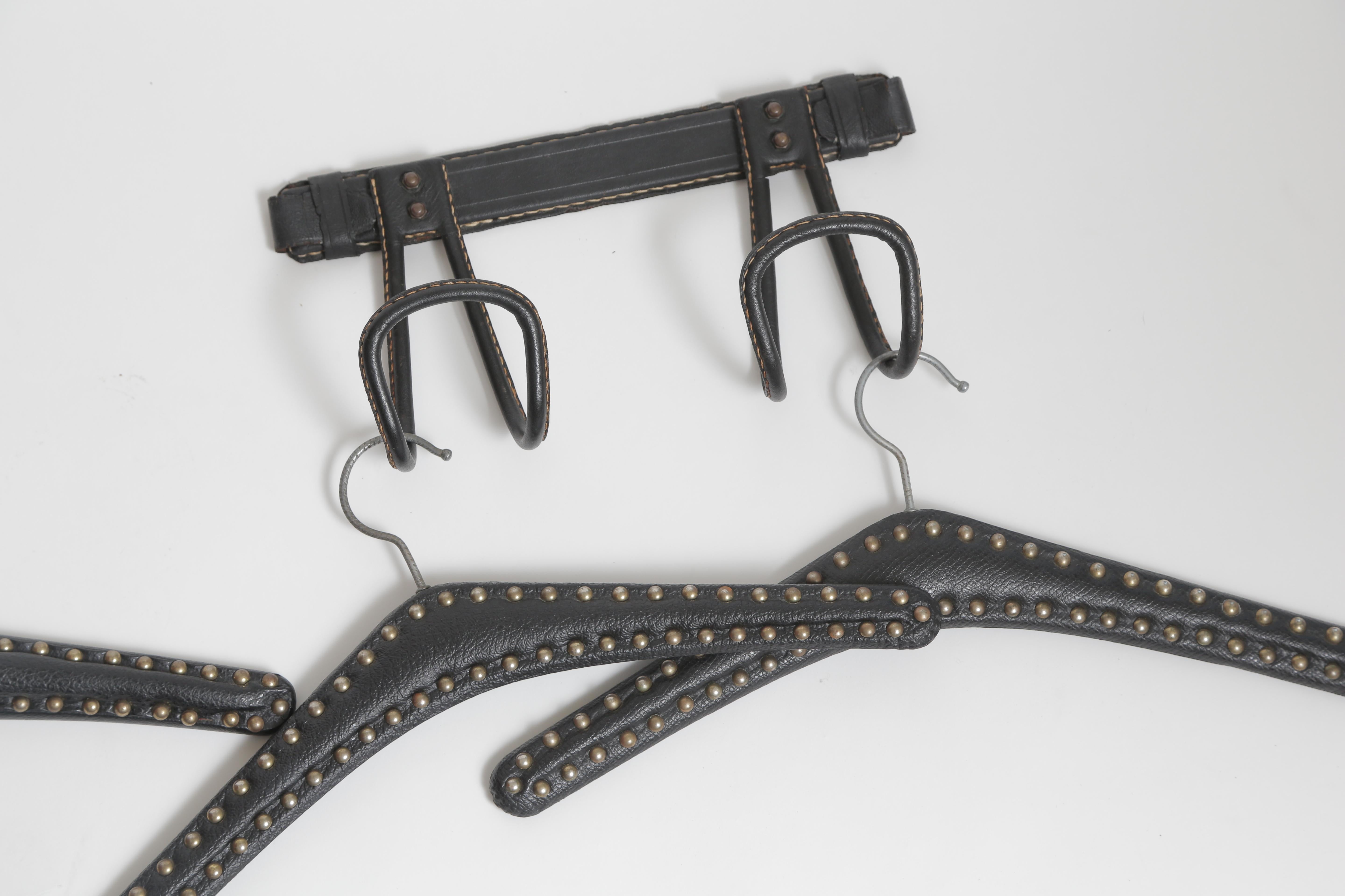 Jacque Adnet Wall-Mounted Coat Hangers In Good Condition For Sale In West Palm Beach, FL