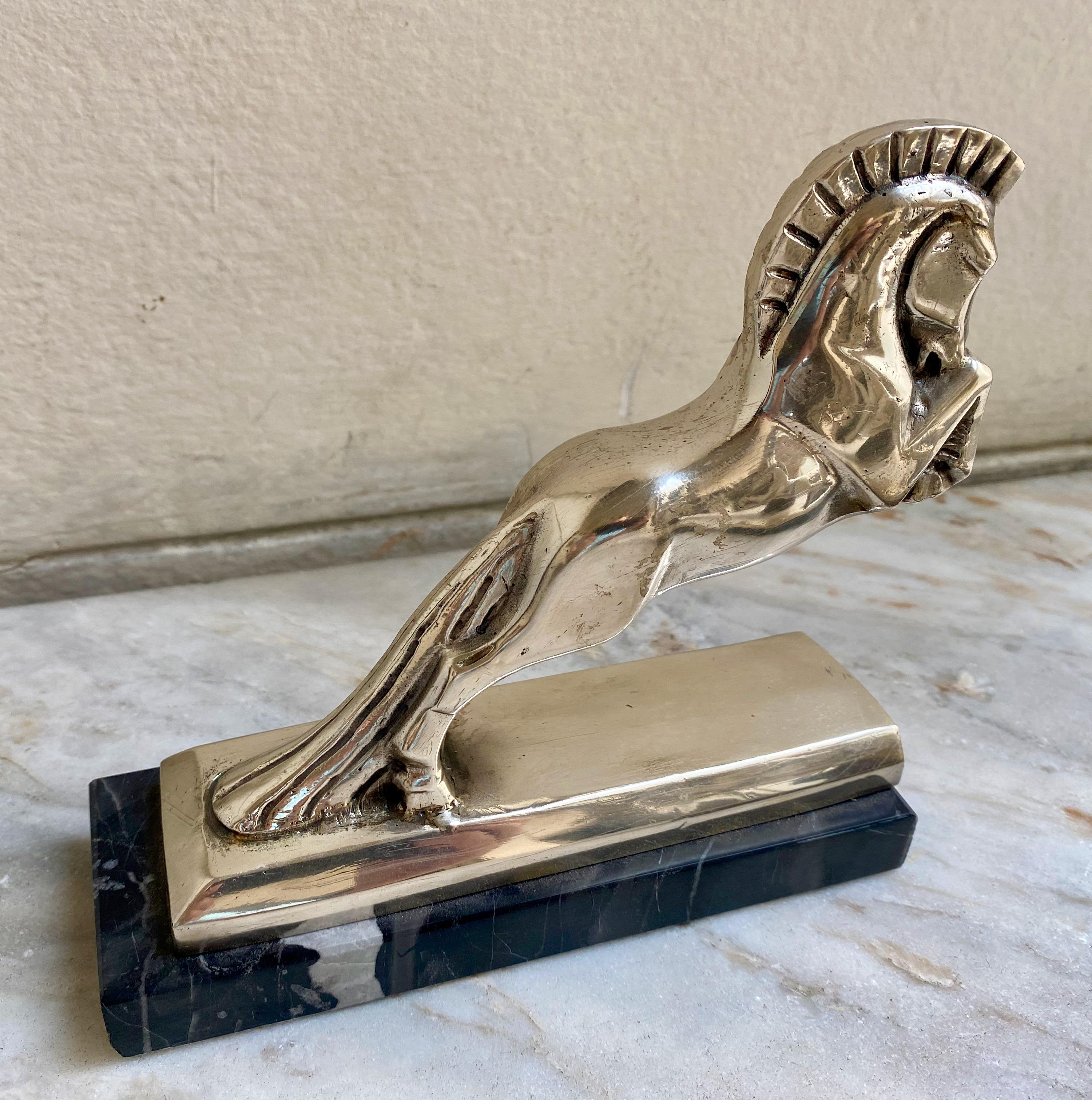Jacque Cartier French Art Deco Horse Bookends Bronze Sculpture In Good Condition In Oakland, CA