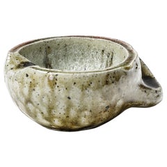Jacqueline and Jean Lerat La Borne Stoneware Ceramic Ashtray Modern Form 1950