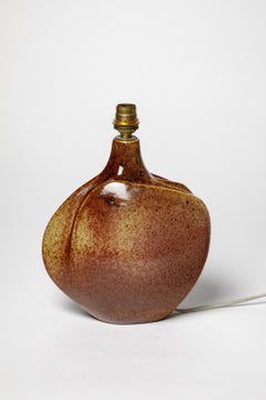 Jacqueline and Tim Orr abstract brown ceramic table lamp circa 1970 27 cm