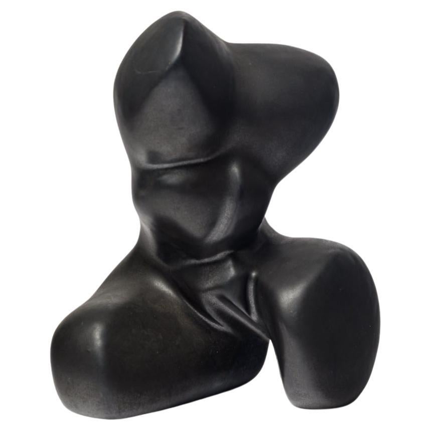 Jacqueline e Tim Orr busto figurato in ceramica nera circa 1980