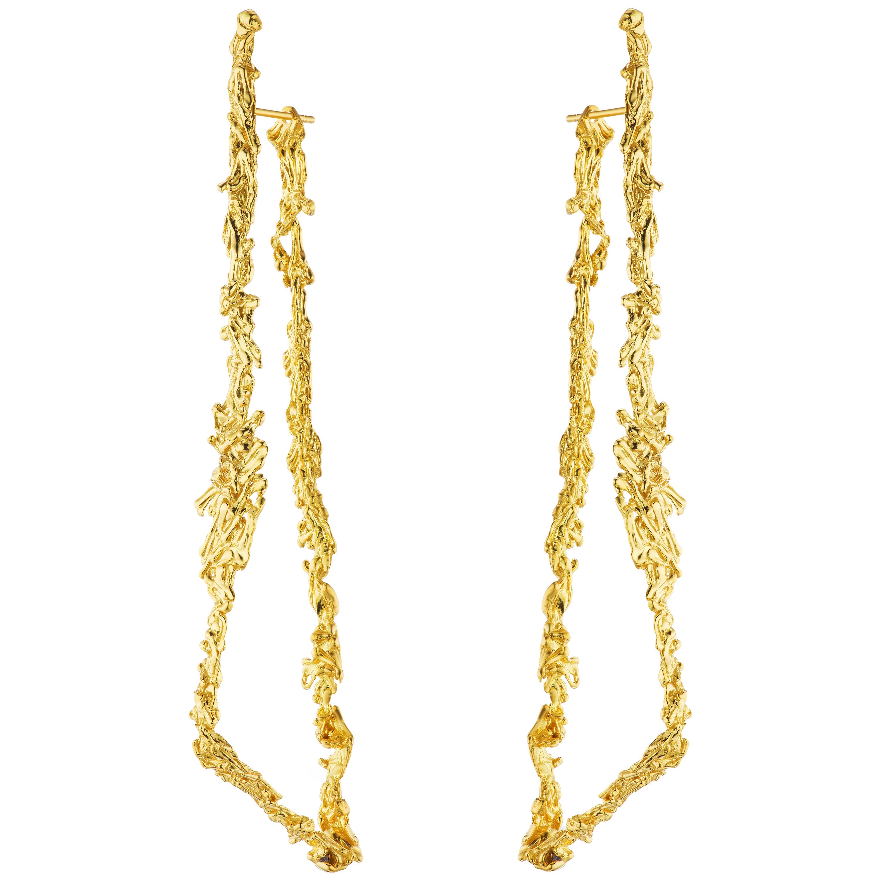 Jacqueline Barbosa 18 Karat Gold "S" Earrings