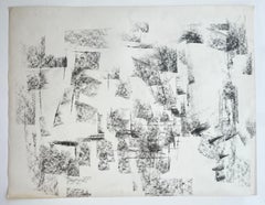Forme architettoniche astratte: disegno a carboncino del modernismo francese