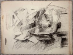 Abstract Black and White Objects Pastel 20th Modernist Century Drawing