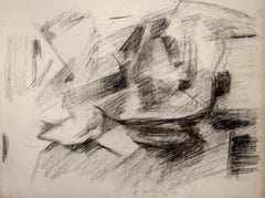 Abstract Black and White Objects Pastel 20th Modernist Century Drawing