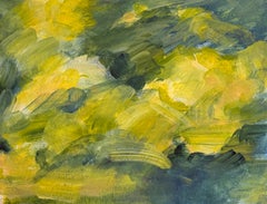 Pittura ad olio astratta Greene & Greene & Greene, paesaggio modernista francese