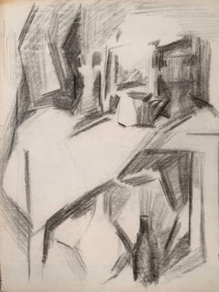 Abstrakte Tabelle Interieur Schwarz-Weiß-Pastell 20. modernistischen Jahrhundert Zeichnung