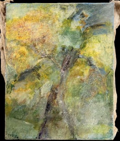 Abstract Tree In Bright French Modernist Landscape Oil Painting