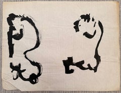 Black Ink Abstract Modernist 20th Century French Painting