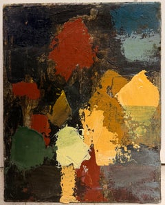 Bold Solid Colour Abstract French Modernist Oil Painting