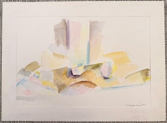 Light Pastel Colour Abstract 20th Century Watercolour Painting (peinture à l'eau du 20e siècle)
