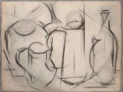 Nature morte Jugs et Vases Abstrait 20ème Siècle Moderniste Dessin