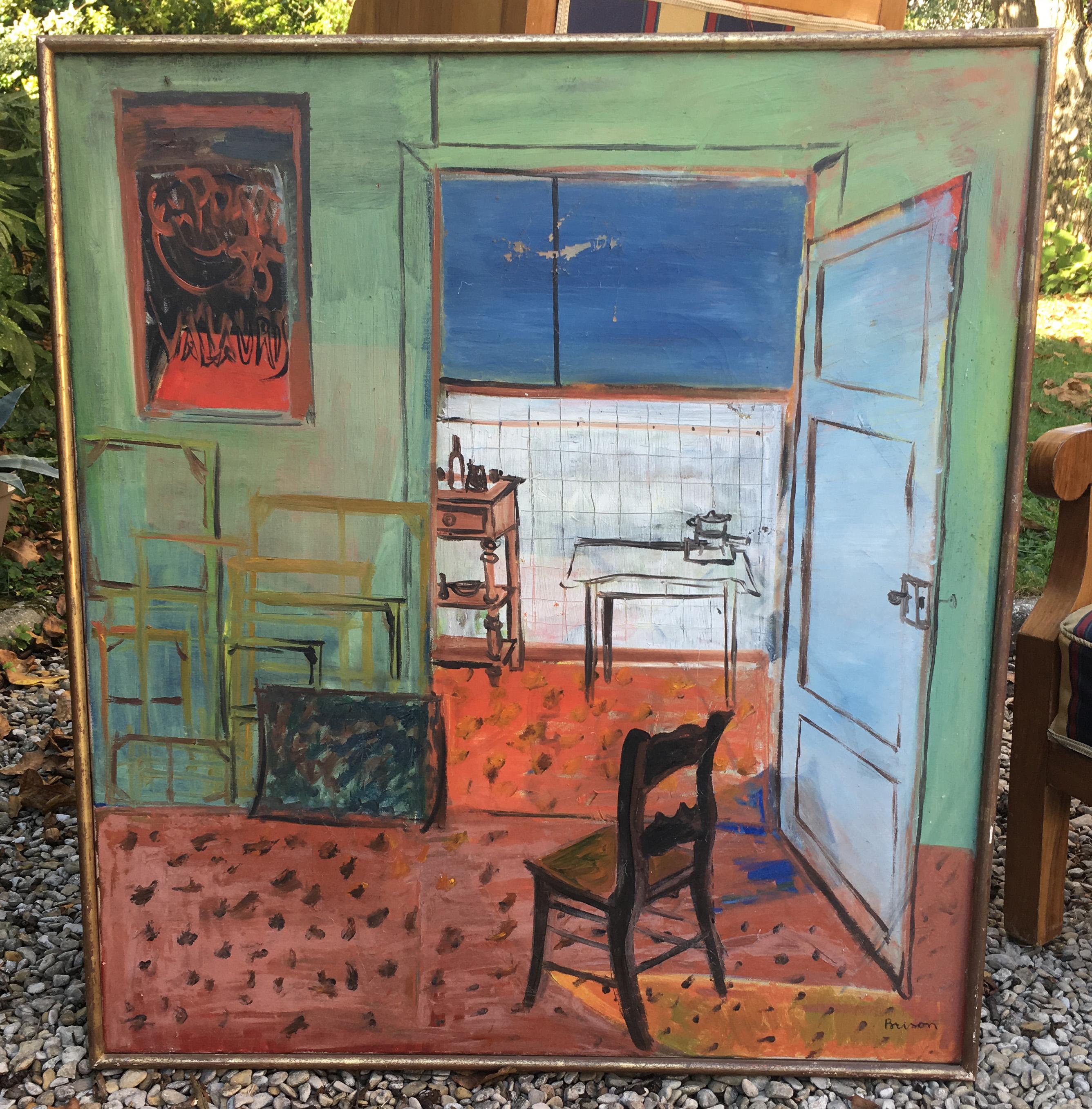 Jacqueline Brison (1932-2006), huile sur toile, circa 1960
Lack of paint.