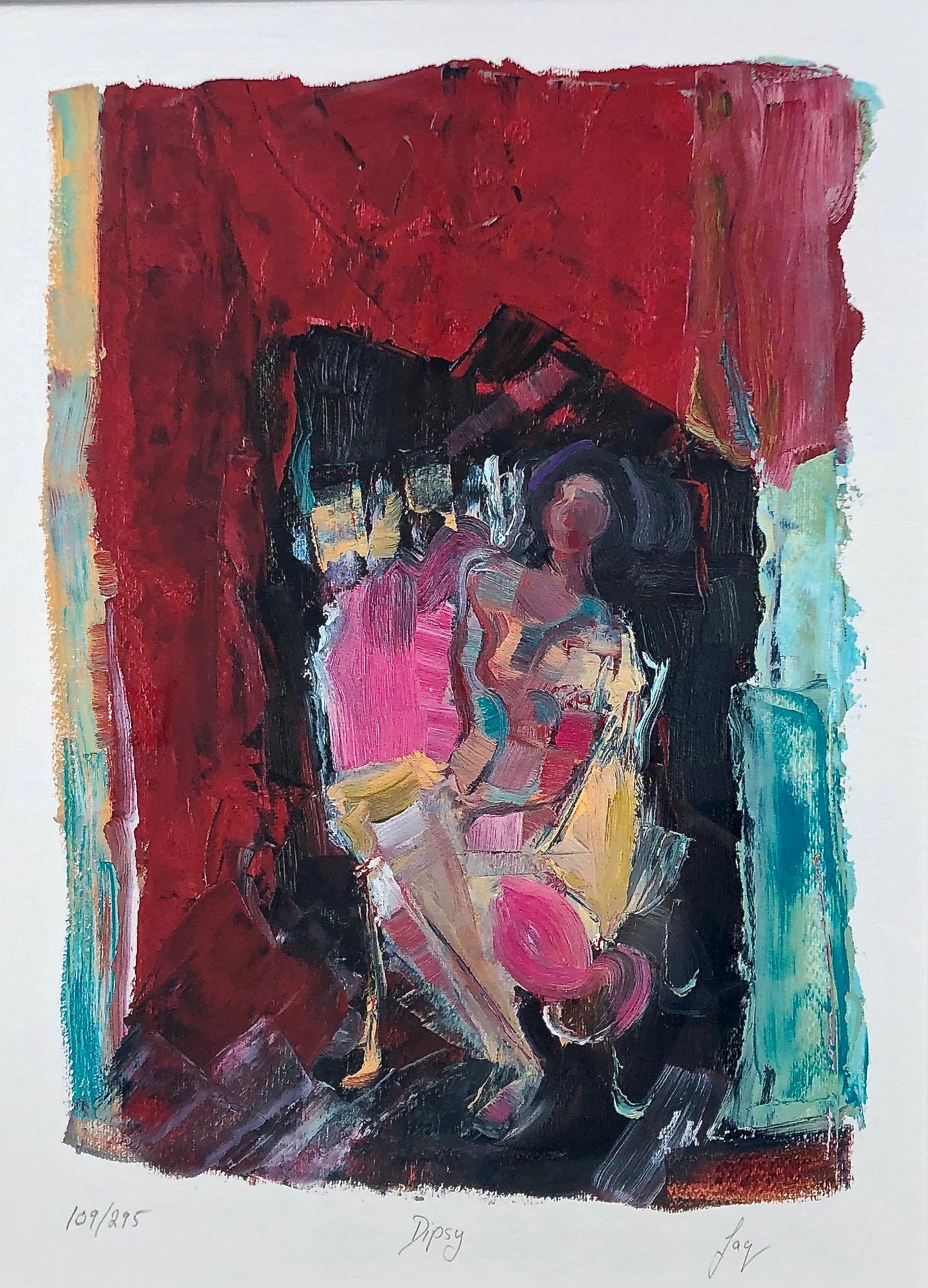 Woman Figure Abstract Expressionist - Print by JIQ JAQ Jacqueline Crofton