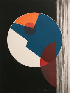 Moon Cycle, Abstract Geometric Etching with Aquatint by Jacqueline De Butler