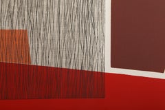 Composition rouge, gravure géométrique abstraite de Jacqueline De Butler