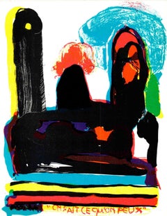 1967 Jacqueline de Jong 'On fait ce qu'on peux' Modernism Multicolor Lithograph