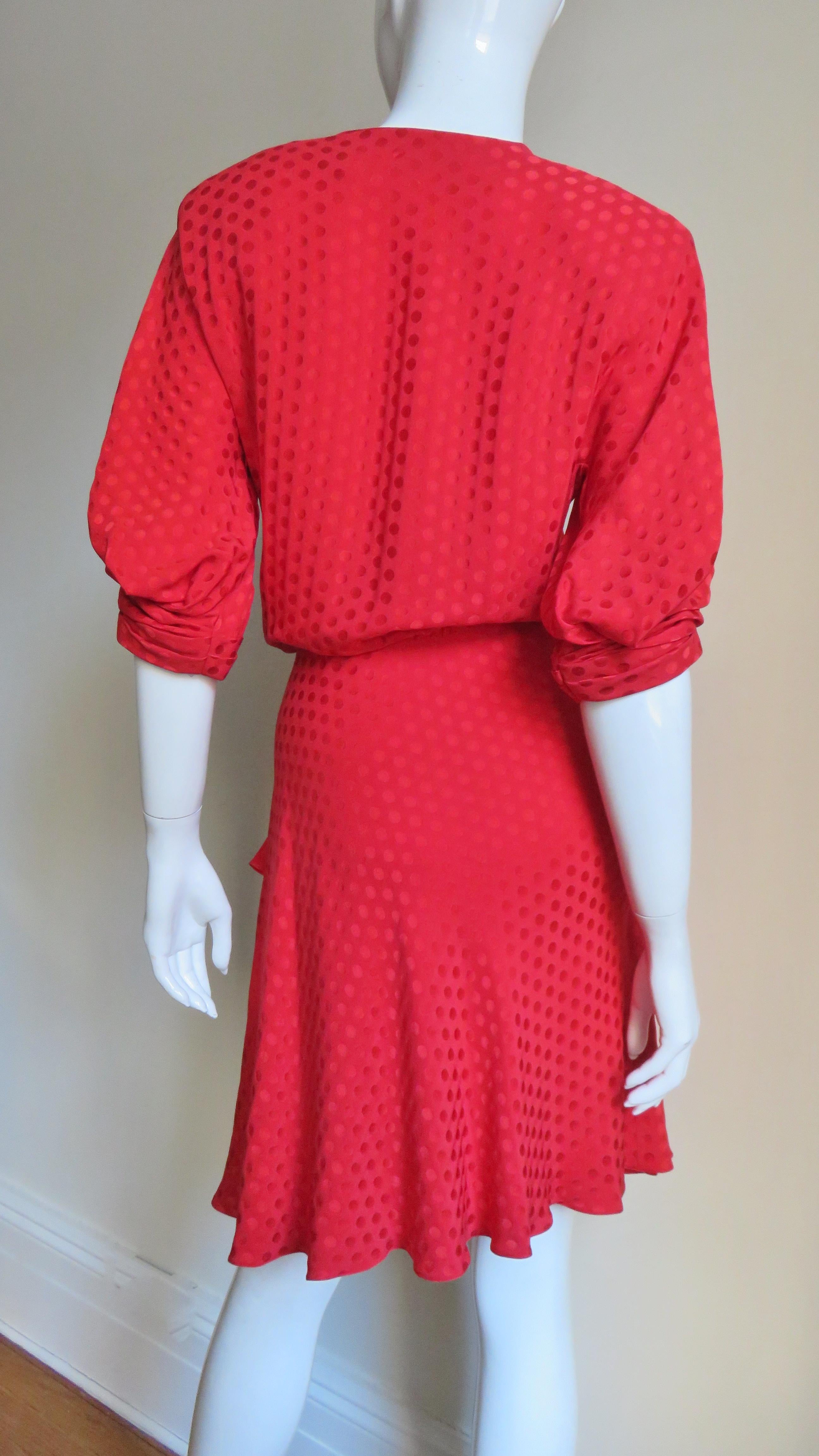 Jacqueline de Ribes 1980s Wrap Silk Dress For Sale 9