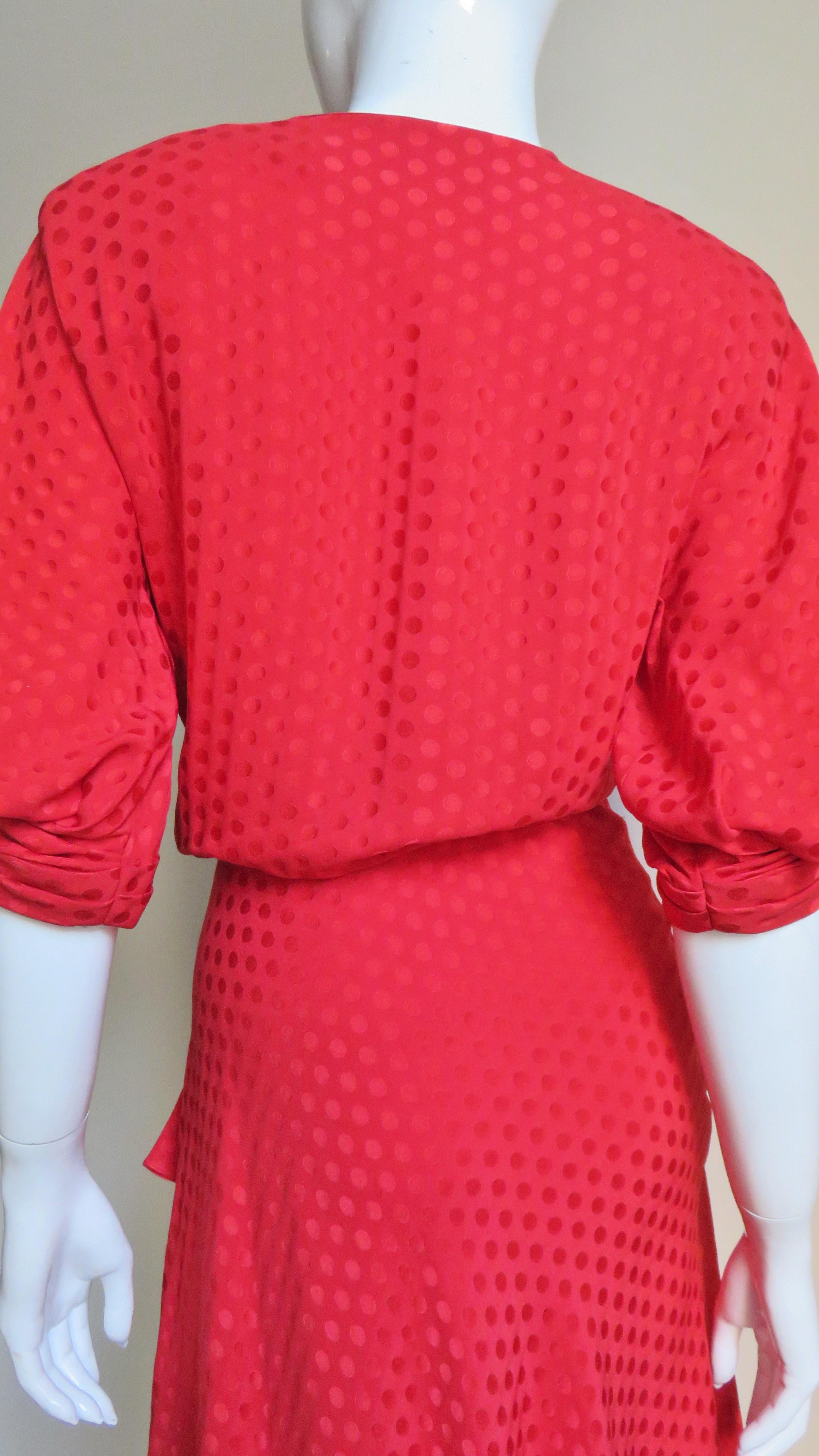 Jacqueline de Ribes 1980s Wrap Silk Dress For Sale 10