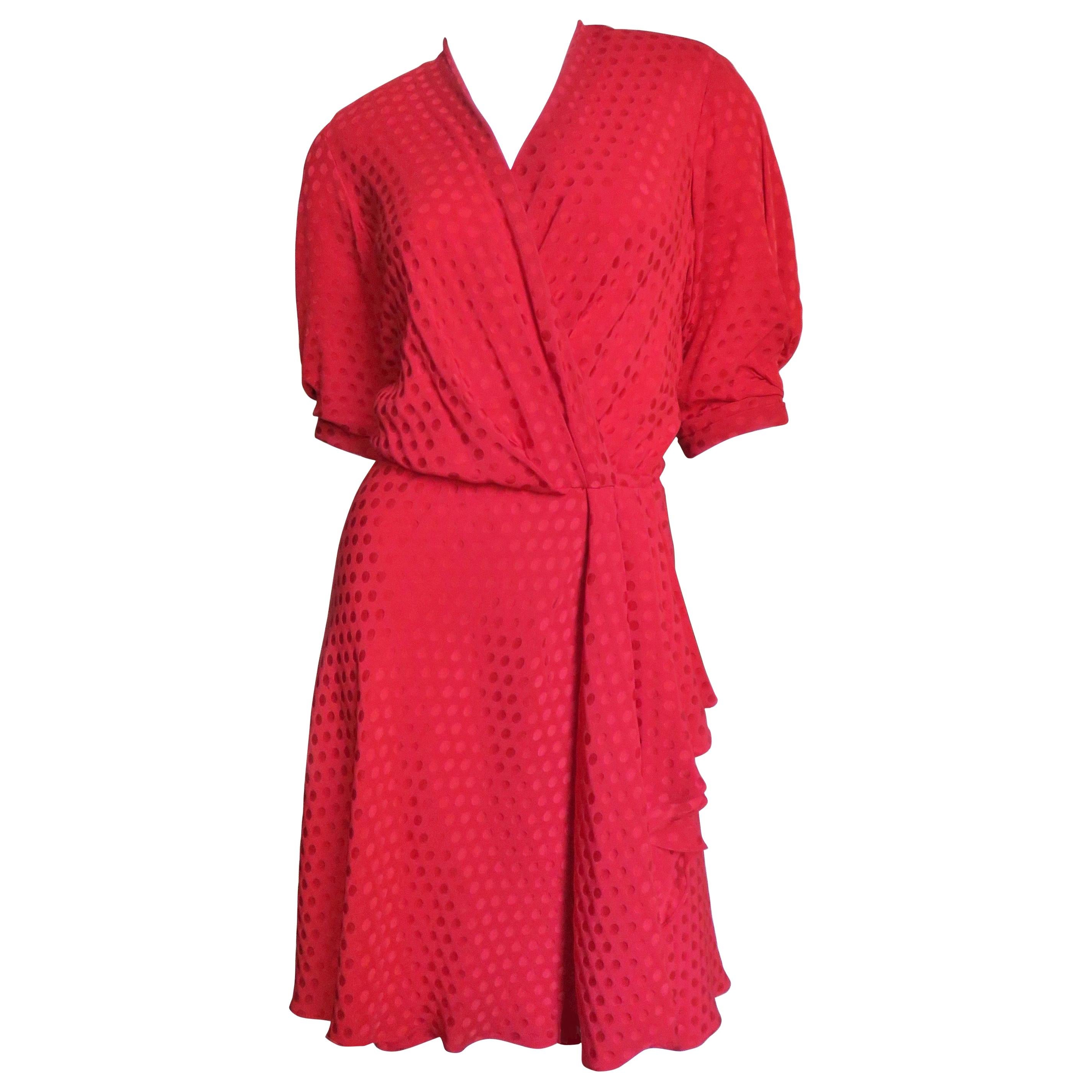 Jacqueline de Ribes 1980s Wrap Silk Dress For Sale