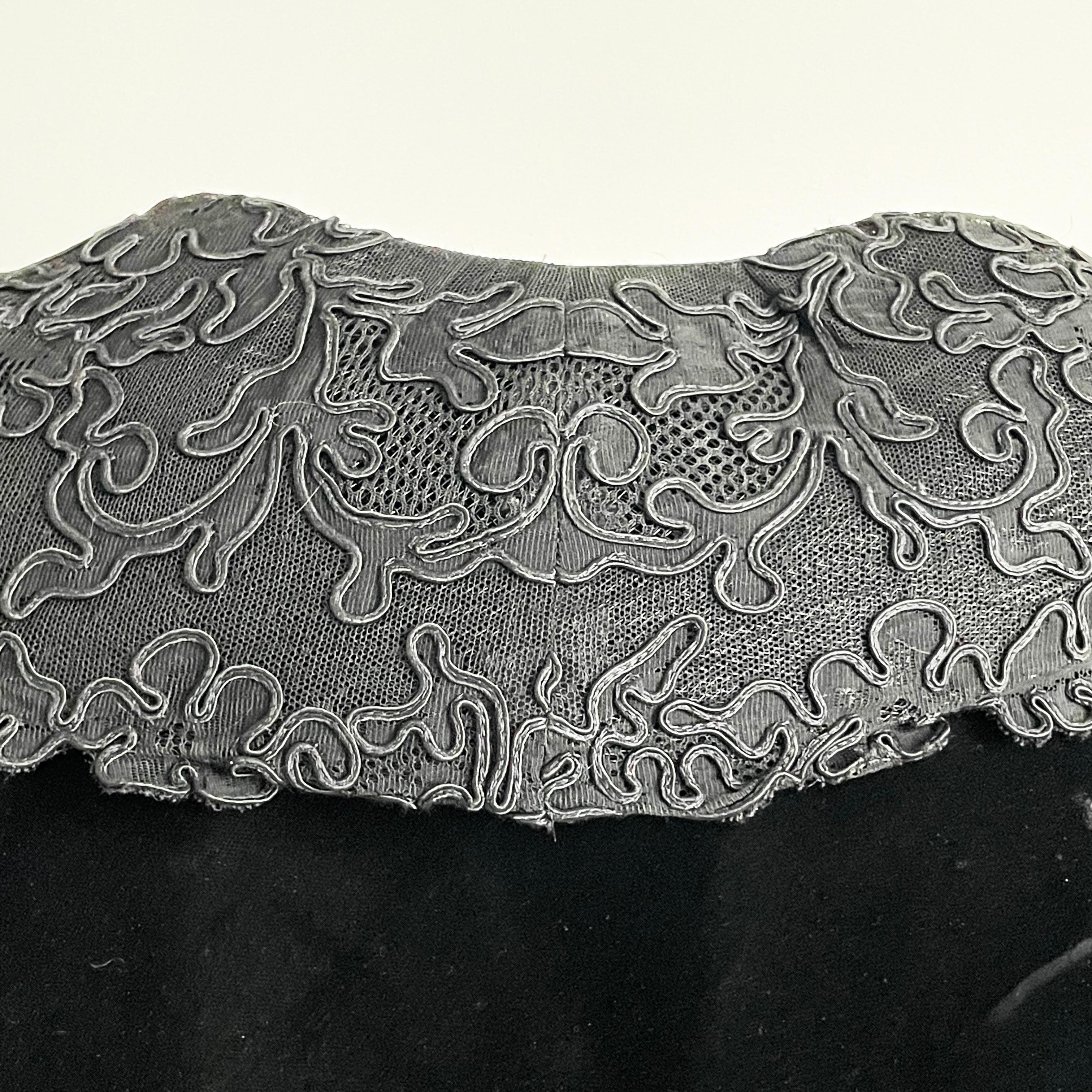 Jacqueline de Ribes Jacket Bolero Cropped Formal Couture Black Lace Velvet For Sale 5