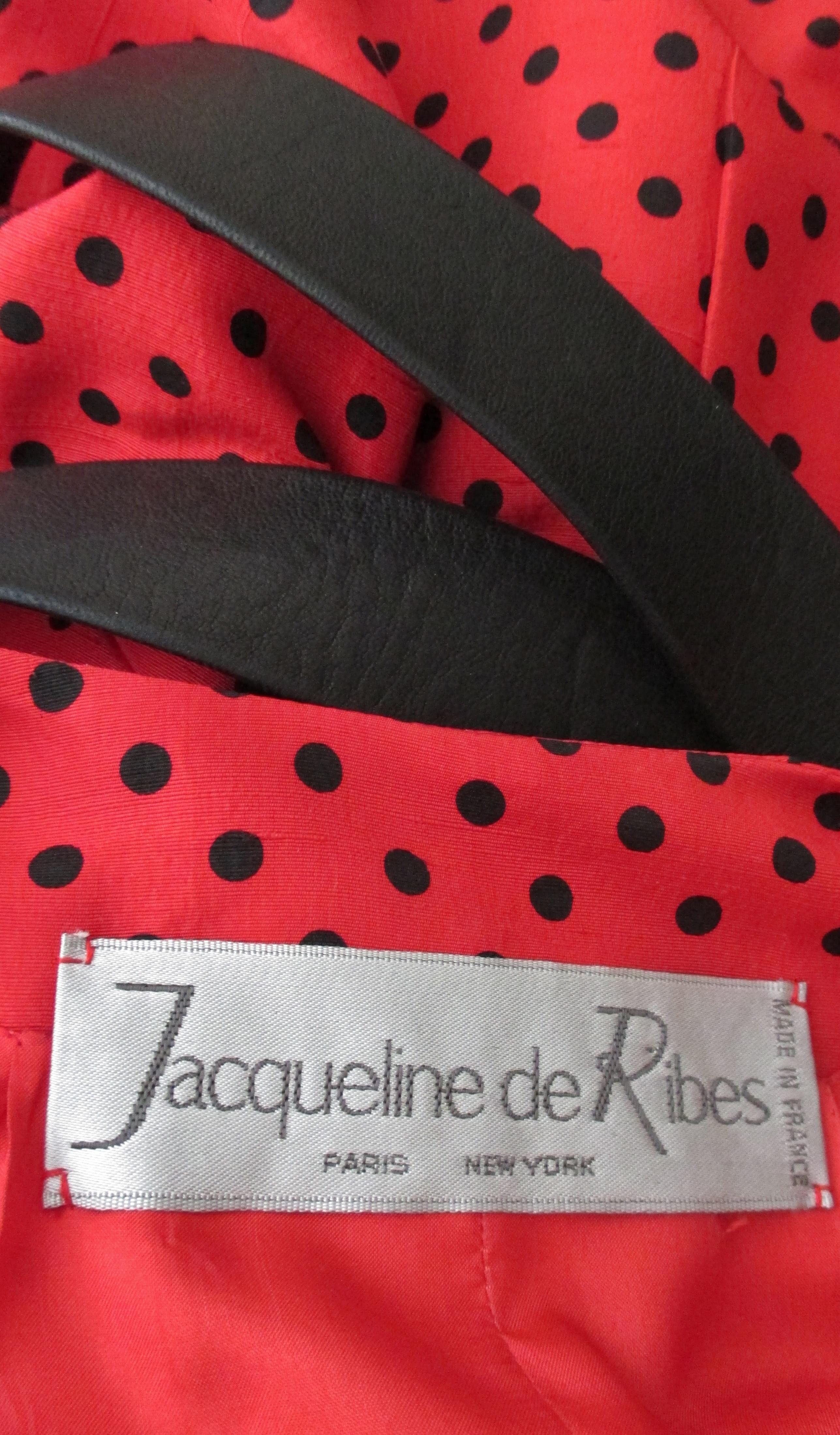 Robe en soie Jacqueline de Ribes avec bretelles en cuir des années 1980 en vente 8
