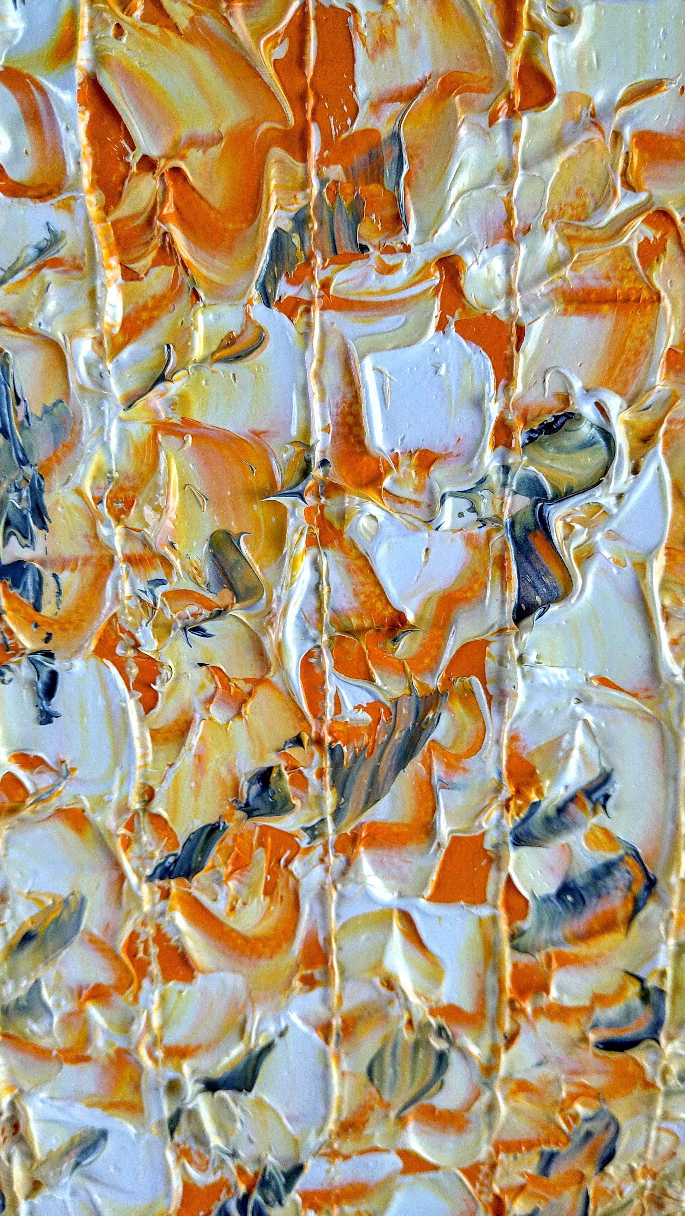 Pastello di Nata sulla spiaggia dorata, Pittura, Olio su tela - Abstract Painting Beige di Jacqueline Dey
