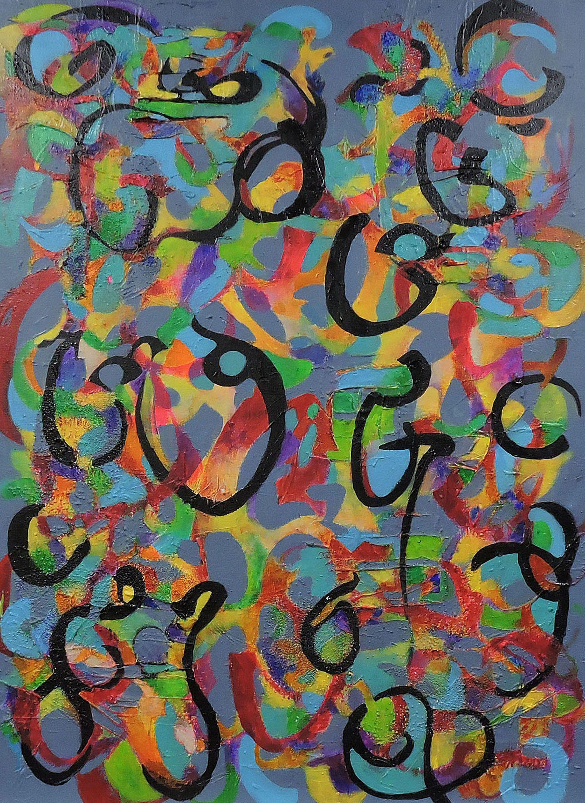 Abstract Painting Jacqueline Doyle Allison - Hopium, peinture, acrylique sur toile