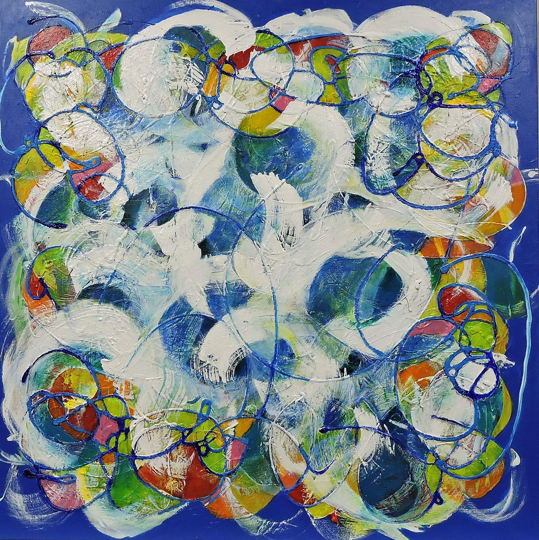 Jacqueline Doyle Allison Abstract Painting - Hullabaloo, Painting, Acrylic on Canvas