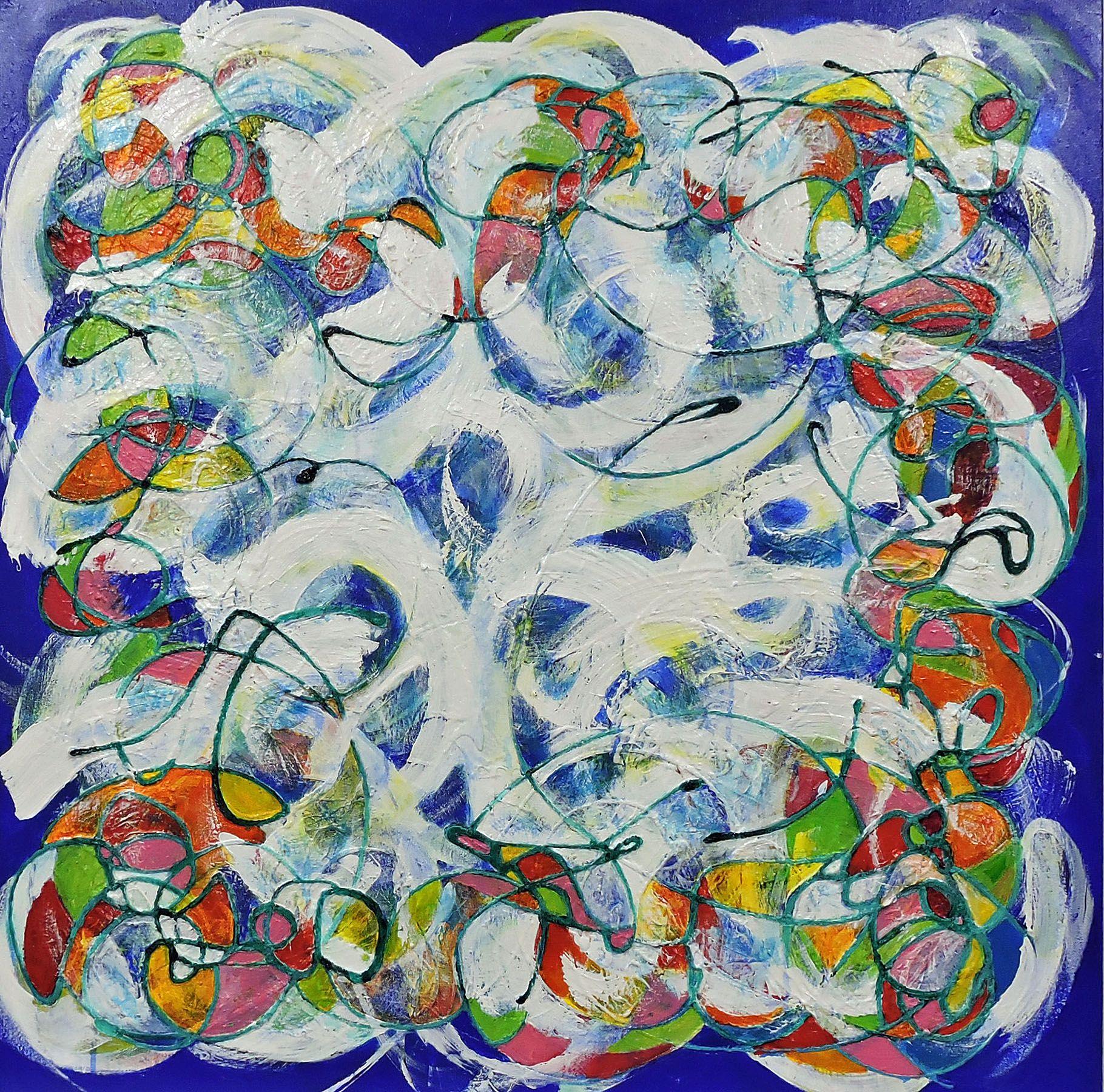 Jacqueline Doyle Allison Abstract Painting - Shenanigans, Painting, Acrylic on Canvas