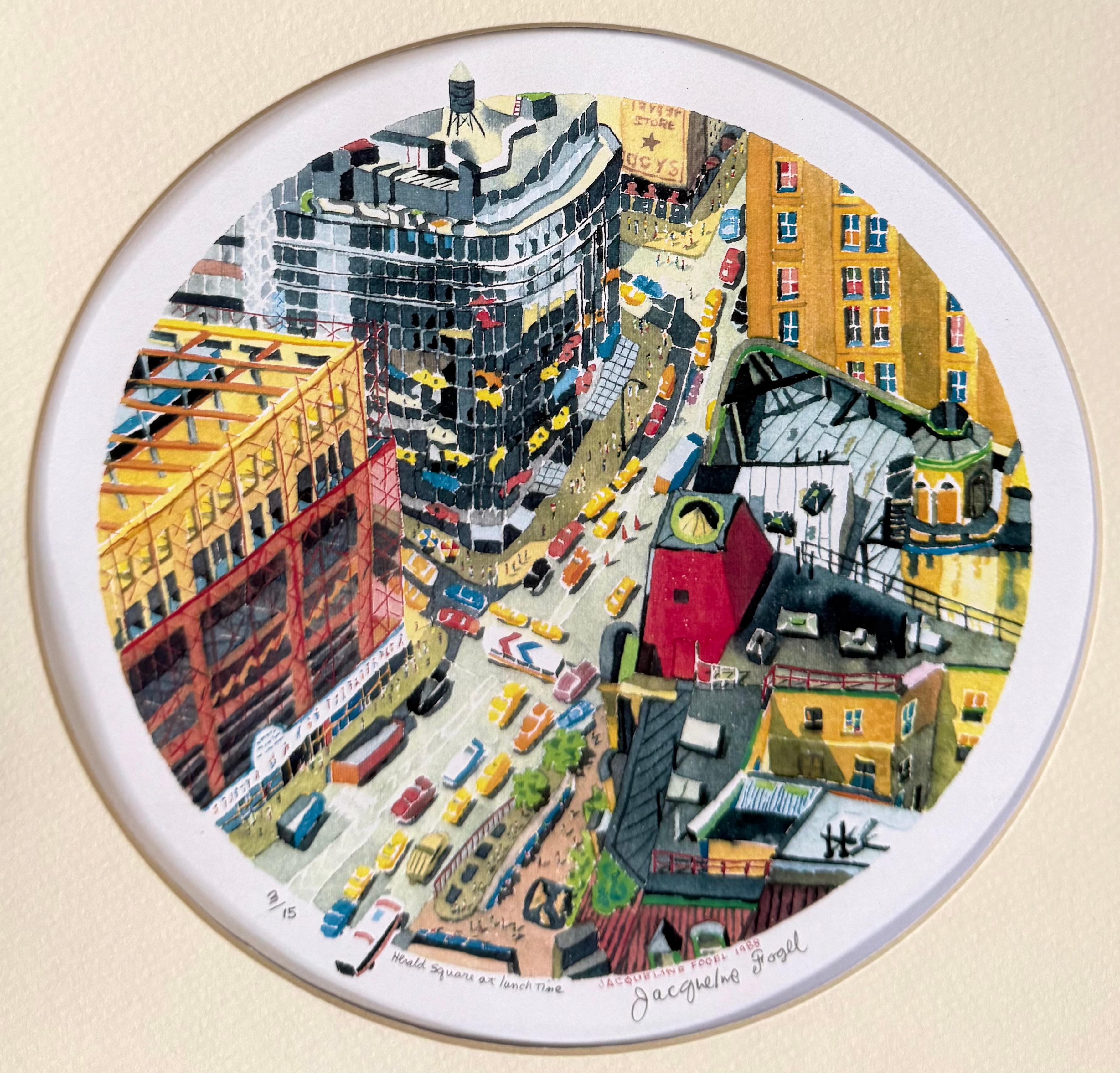 “Herald Square at Lunch Time” - Print by Jacqueline Fogel