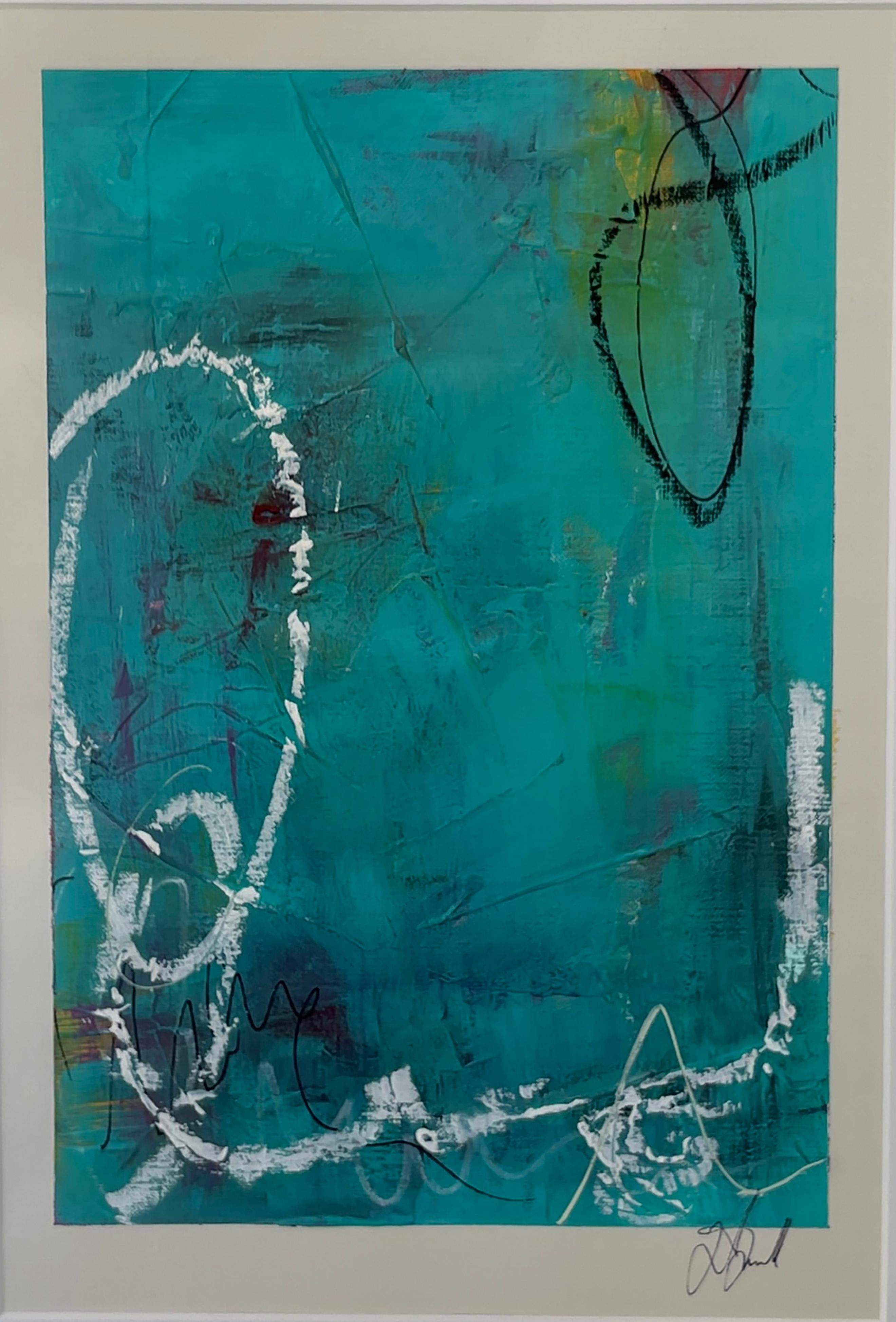 Jacqueline Jandrell Abstract Painting - "Lucid" - mixed media on canvas paper