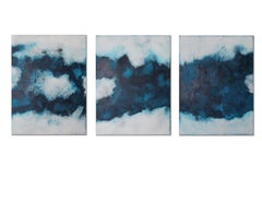 "Trois" - Triptych Contemporary Abstract Art 