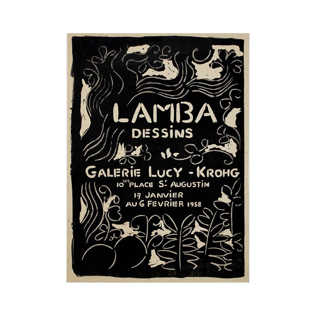 Affiche d'exposition originale de 1958 pour Jacqueline Lamba à la Galerie Lucy-Krohg en vente 3