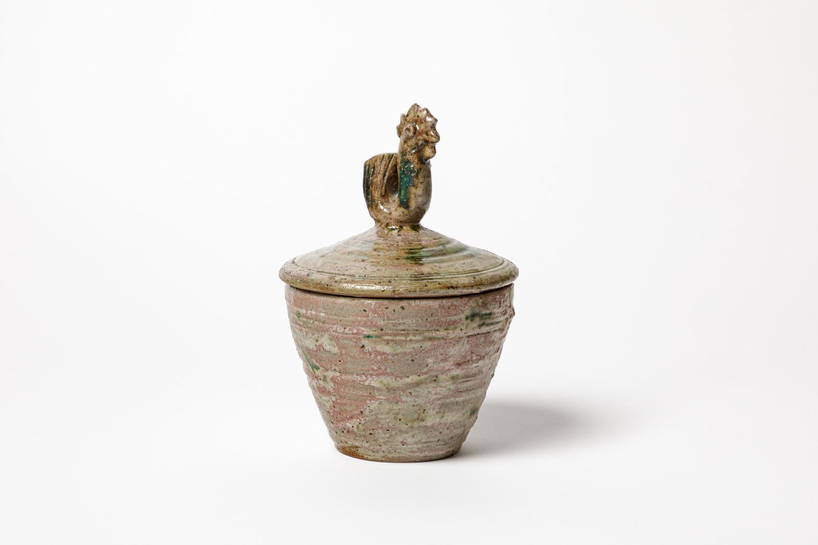 Mid-Century Modern Boîte décorative en céramique grès Jacqueline Lerat La Borne 1949, 20ème siècle