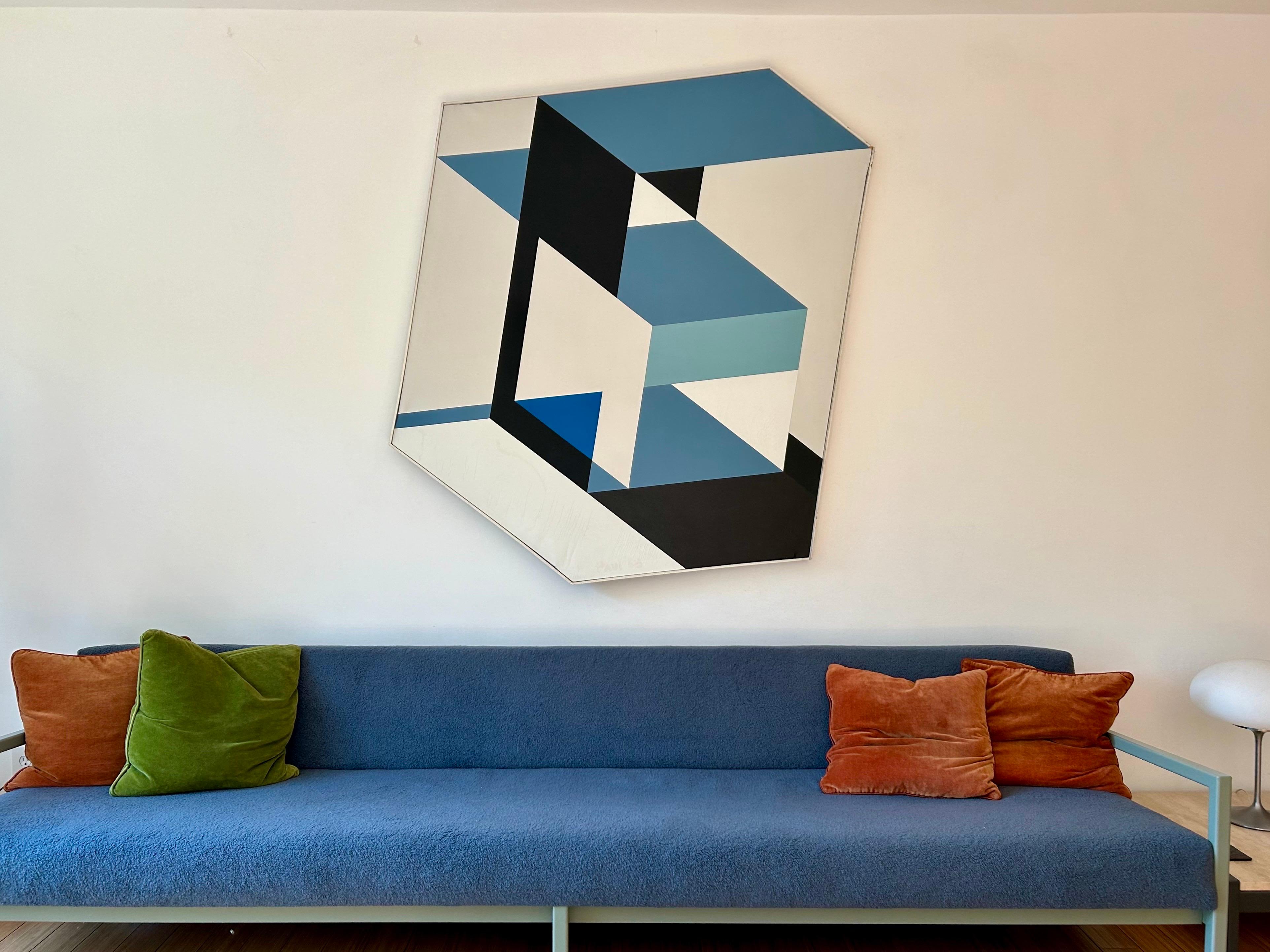 American Large Geometric Painting Jacqueline Paul  For Sale