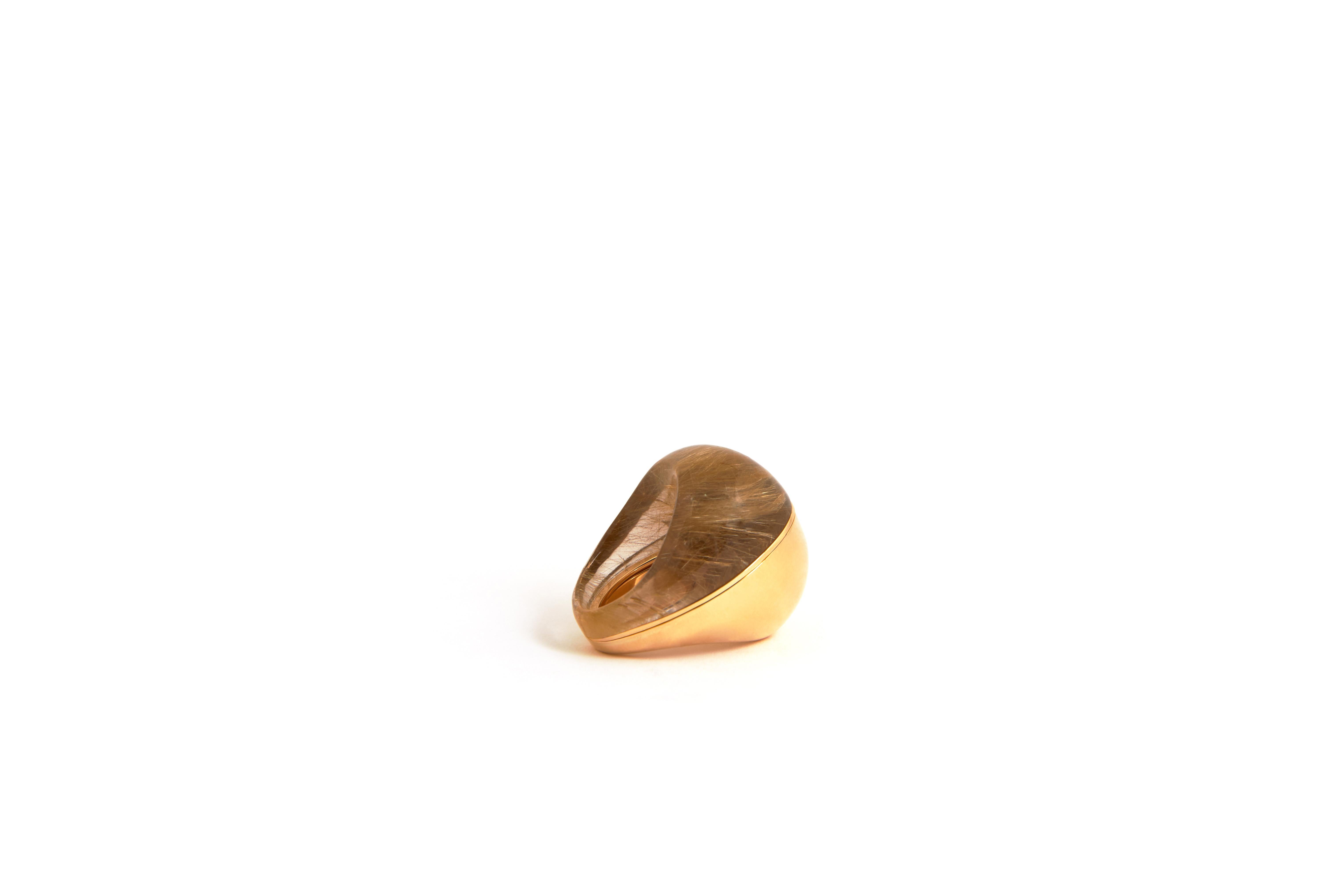For Sale:  Jacqueline Rabun 'A Beautiful Life' 18k Yellow Gold and Rutilated Quartz Ring 3