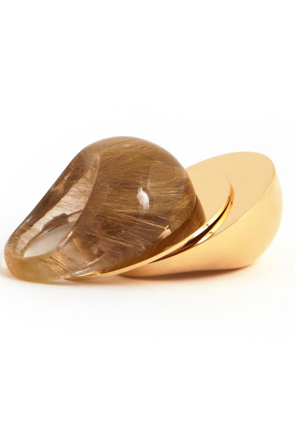 For Sale:  Jacqueline Rabun 'A Beautiful Life' 18k Yellow Gold and Rutilated Quartz Ring 4