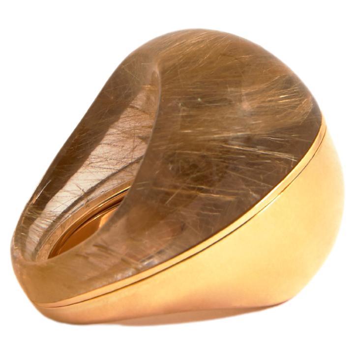 For Sale:  Jacqueline Rabun 'A Beautiful Life' 18k Yellow Gold and Rutilated Quartz Ring