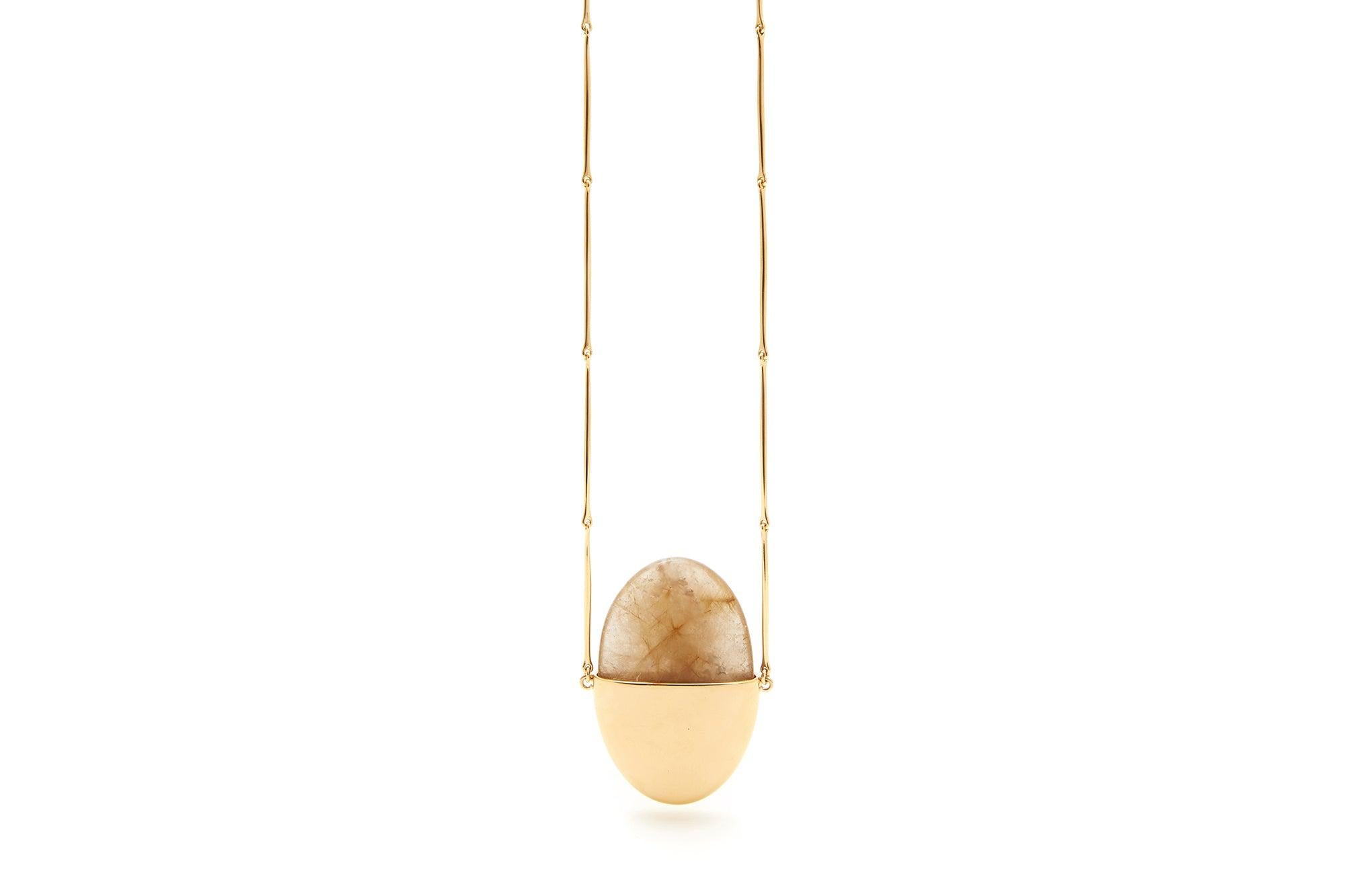 Jacqueline Rabun 'A Beautiful Life' Pendant 18k Yellow Gold and Rutilated Quartz In New Condition For Sale In Los Angeles, CA