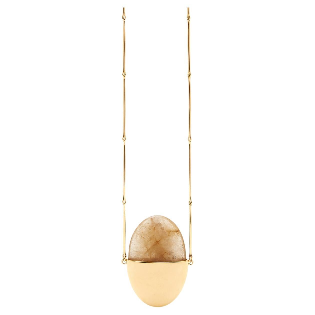 Jacqueline Rabun 'A Beautiful Life' Pendant 18k Yellow Gold and Rutilated Quartz