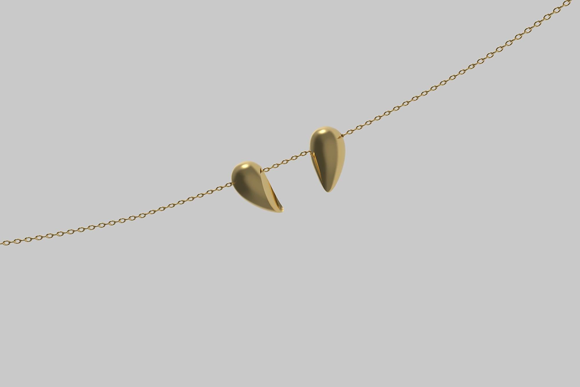Modern Jacqueline Rabun 'Black Love' Large Pendant 18k Yellow Gold For Sale