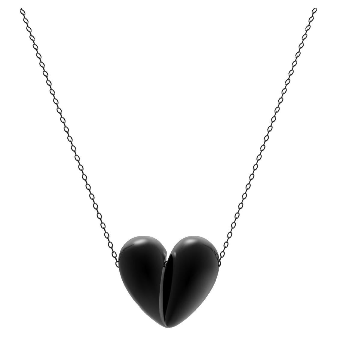 Grand pendentif « Black Love » de Jacqueline Rabun en argent sterling oxydé en vente