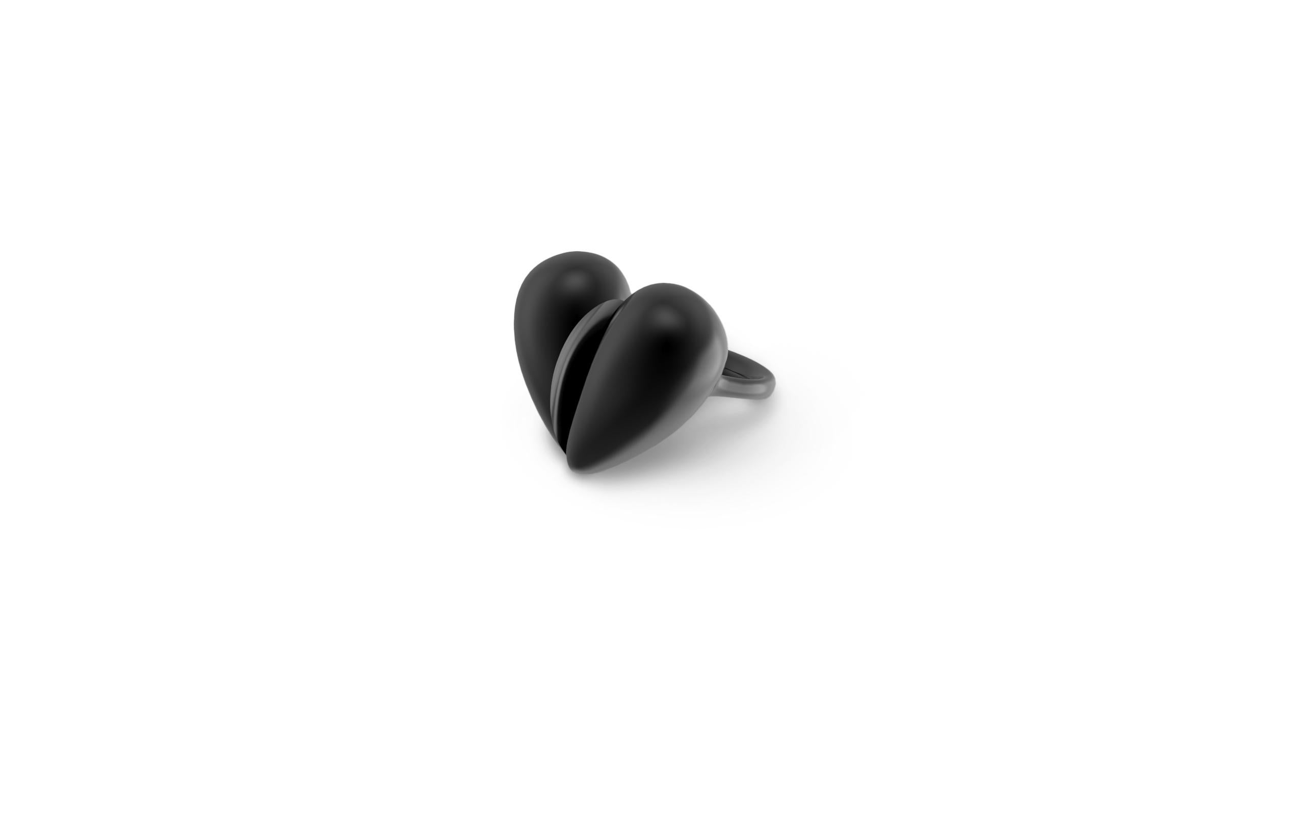 For Sale:  Jacqueline Rabun 'Black Love' Large Ring Oxidised Sterling Silver 2