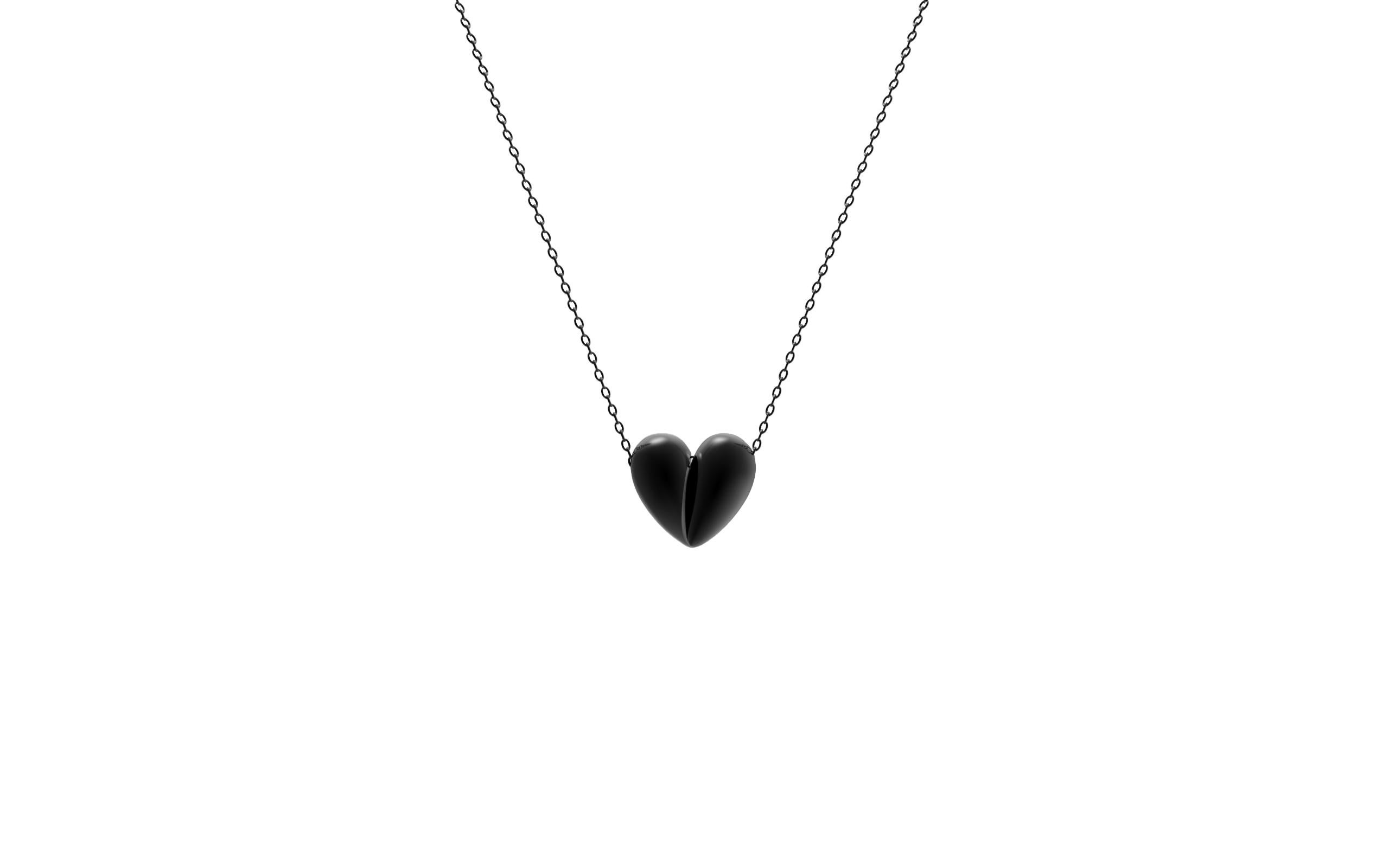Moderne Petit pendentif « Black Love » de Jacqueline Rabun en argent sterling oxydé en vente