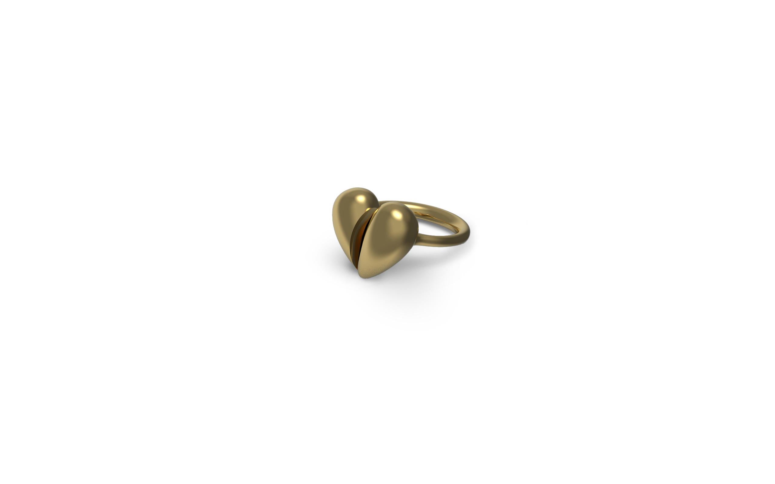 For Sale:  'Black Love' Small Ring 18k Yellow Gold 2