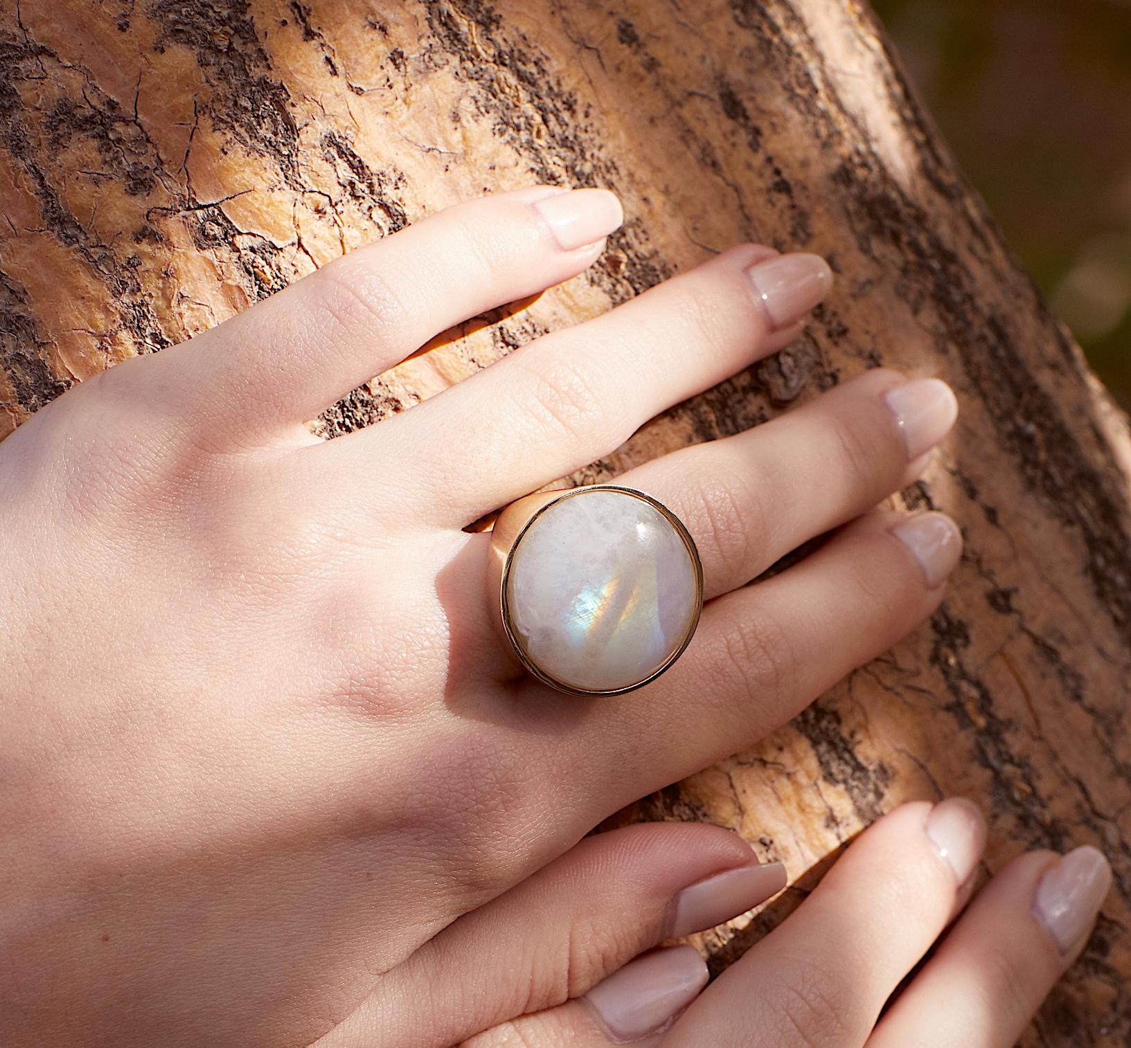 Contemporary Jacqueline Rose Balloon Rainbow Moonstone Ring For Sale