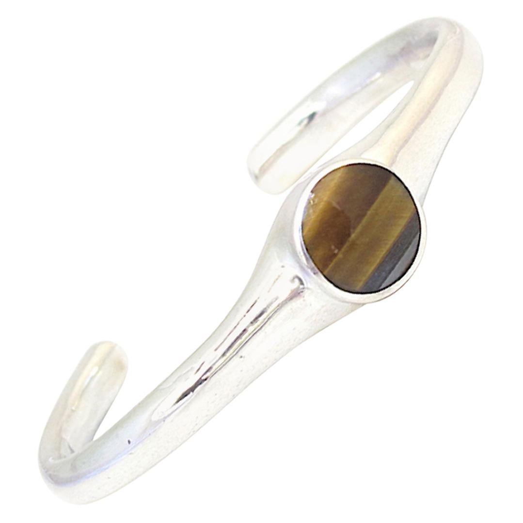 Jacqueline Rose Core Inlay Tiger's Eye Cuff Bracelet For Sale