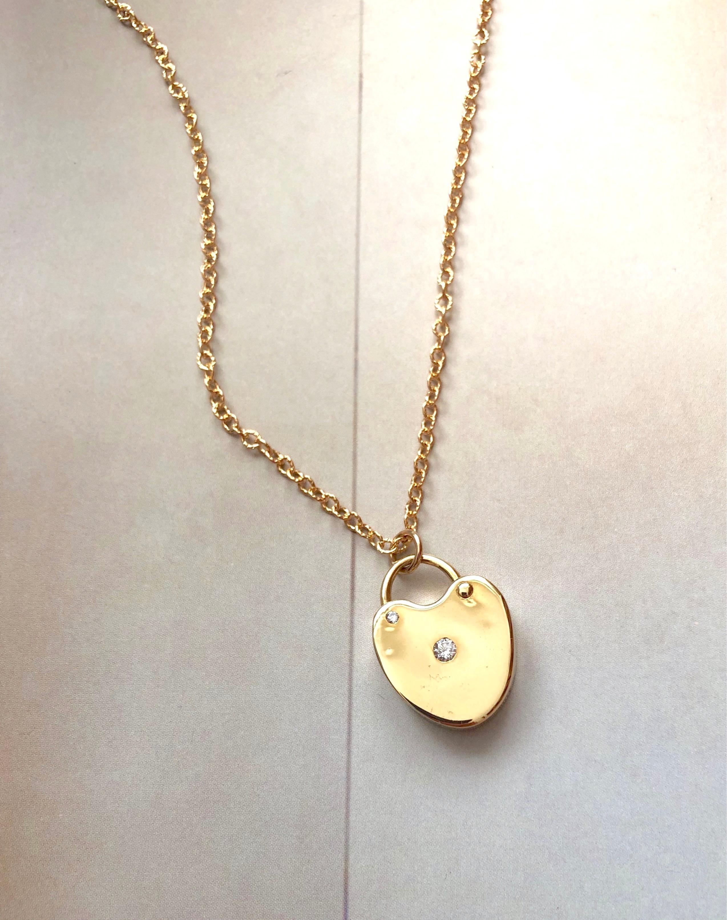 Contemporary Jacqueline Rose Heart Lock Diamond Necklace For Sale